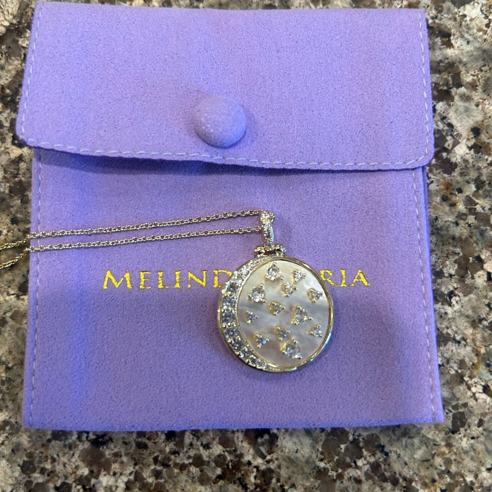 Melinda Maria Moon Pendant Necklace